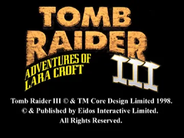 Tomb Raider 3 - Adventures of Lara Croft (US) screen shot title